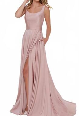 NEW HOUSE OF WU a line gown in blush